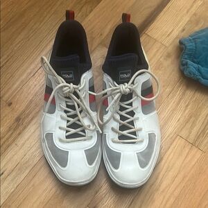 Polo by Ralph Lauren White and Gray Sneakers with Red Accents